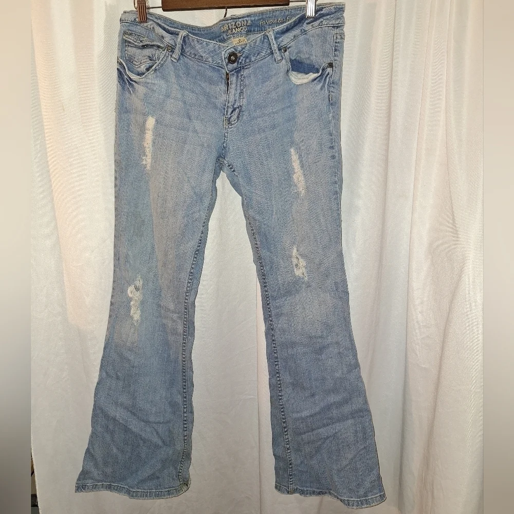 Arizona Jean Company Blue Flare Wide Leg Jeans